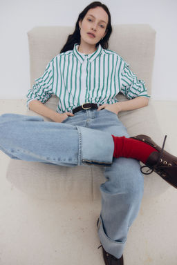 H&M - Women Blue Straight Turn-Up Jeans