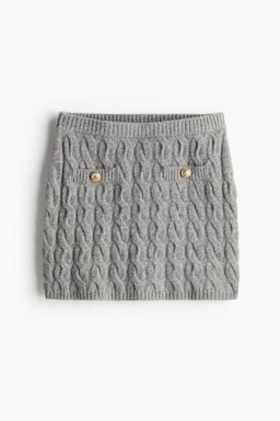 H&M - Women Grey Cable-Knit Mini Skirt