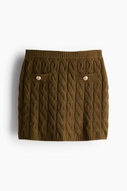 H&M - Women Green Cable-Knit Mini Skirt