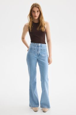 H&M - Women Blue Fla Ultra High Jeans