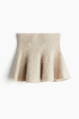 H&M - Women Beige Fla Mohair-Blend Skirt
