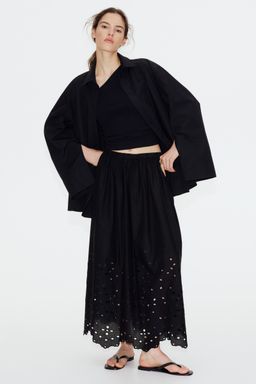 H&M - Women Black Broderie Anglaise Skirt