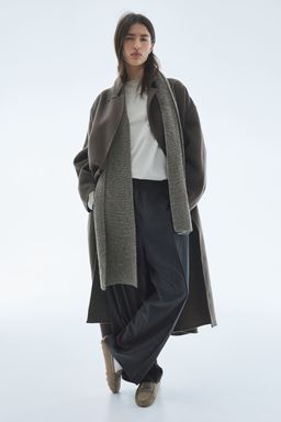 H&M - Women Grey Wide Crease-Detail Trousers