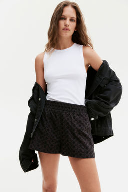H&M - Women Black High-Waisted Broderie Anglaise Shorts