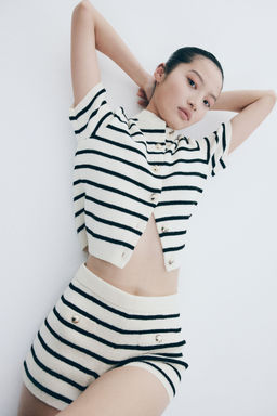 H&M - Women White Knitted Mini Shorts