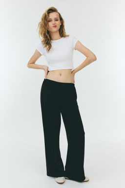 H&M - Women Brown Straight Drawstring Trousers