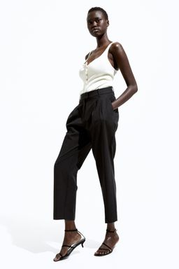 H&M - Women Black Tape Twill Trousers