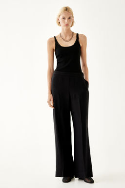H&M - Women Black Wide Trousers