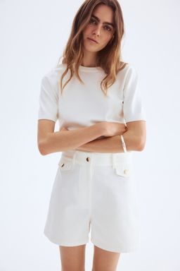 H&M - Women White Cotton Shorts