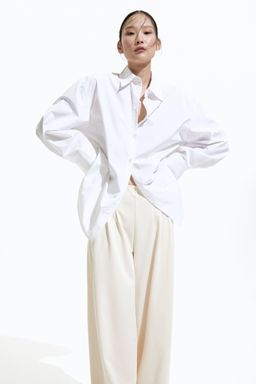 H&M - Women White Wide Jersey Trousers