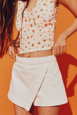 H&M - Women White Wrap Denim Skort