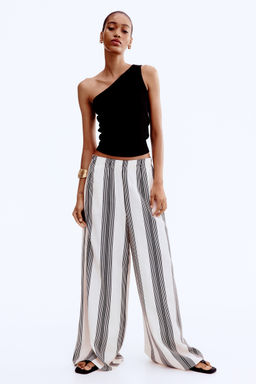 H&M - Women White Wide Pull-On Trousers