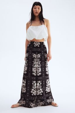 H&M - Women Black Wide Pull-On Trousers