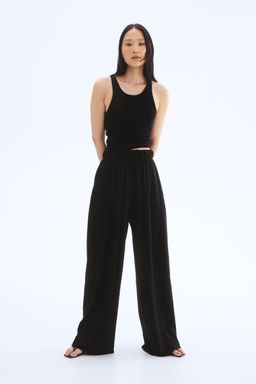 H&M - Women Black Wide Trousers