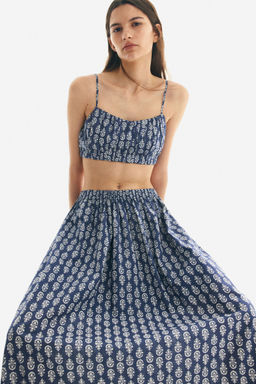 H&M - Women Blue Fla Maxi Skirt