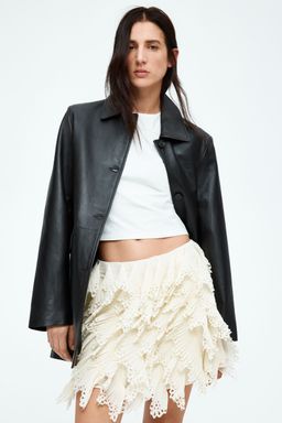 H&M - Women White Frilled Chiffon Skirt