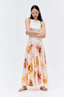 H&M - Women White Voluminous Maxi Skirt