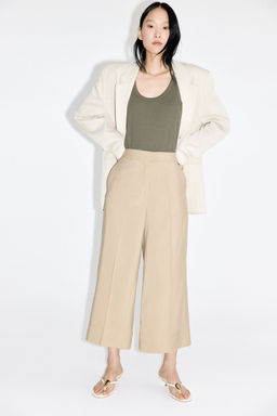 H&M - Women Beige Tailo Culottes