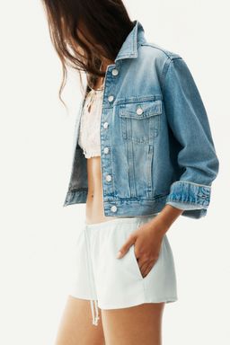 H&M - Women Turquoise Linen-Blend Drawstring Shorts