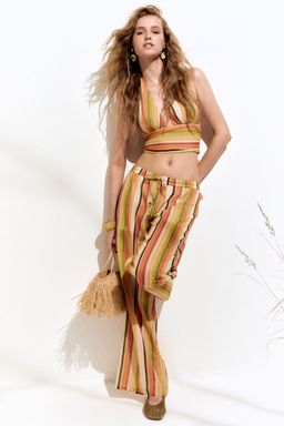 H&M - Women Orange Wide Drawstring Trousers