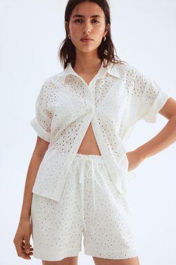 H&M - Women White Broderie Anglaise Shorts