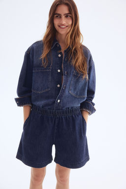 H&M - Women Blue Denim Pull-On Shorts