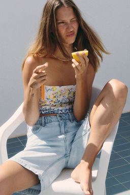 H&M - Women Blue Denim Bermuda Shorts