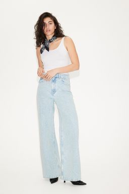 H&M - Women Blue Boucl Denim Jeans