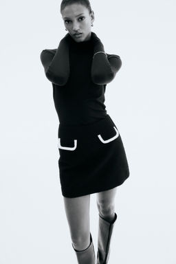 H&M - Women Black Boucl Skirt