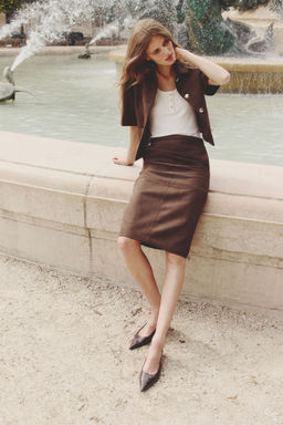 H&M - Women Brown Pencil Skirt
