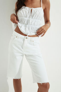 H&M - Women White Denim Bermuda Shorts