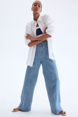 H&M - Women Blue Wide High Jeans