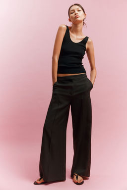 H&M - Women Brown Wide Tailo Trousers