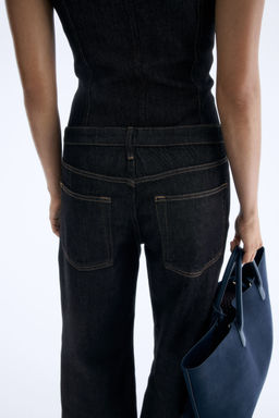 H&M - Women Blue Feather Soft Wide Regular Jeans