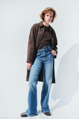 H&M - Women Blue Fla High Jeans