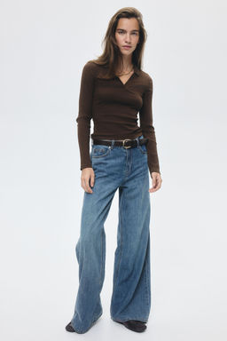 H&M - Women Blue Wide Regular Jeans