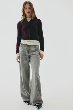 H&M - Women Grey Wide Regular Jeans