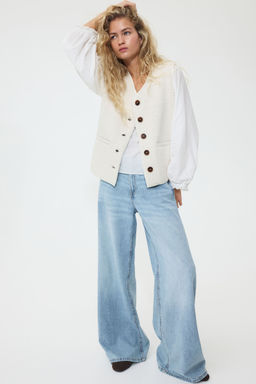 H&M - Women Blue Wide Regular Jeans