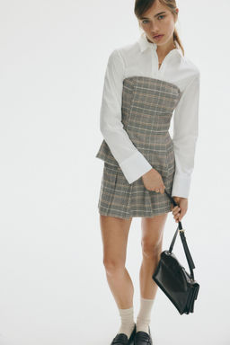 H&M - Women Beige Pleated Skirt