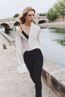 H&M - Women Black Zip-Hem Trousers