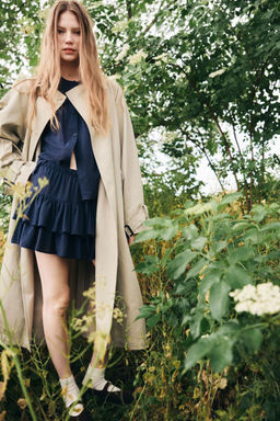 H&M - Women Blue Tie Drawstring Skirt