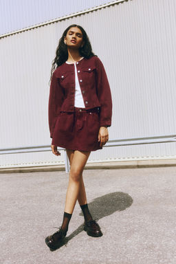 H&M - Women Red Denim Mini Skirt