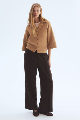 H&M - Women Brown Crease-Leg Trousers