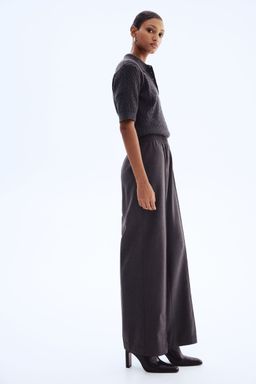 H&M - Women Grey Crease-Leg Trousers