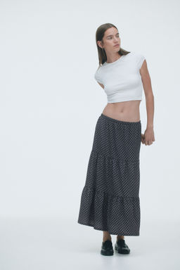 H&M - Women Grey Tie Midi Skirt