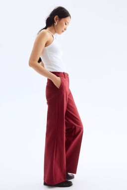 H&M - Women Red Bootcut Trousers