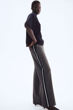 H&M - Women Grey Side-Striped Tailo Trousers