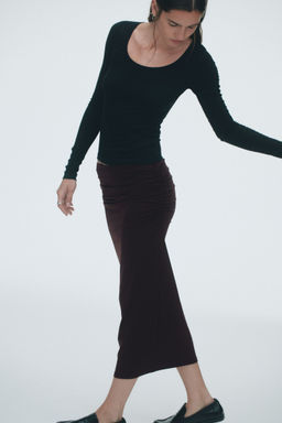 H&M - Women Red Draped Skirt