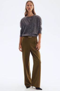 H&M - Women Green Belt-Detail Trousers