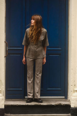 H&M - Women Beige Belted Trousers